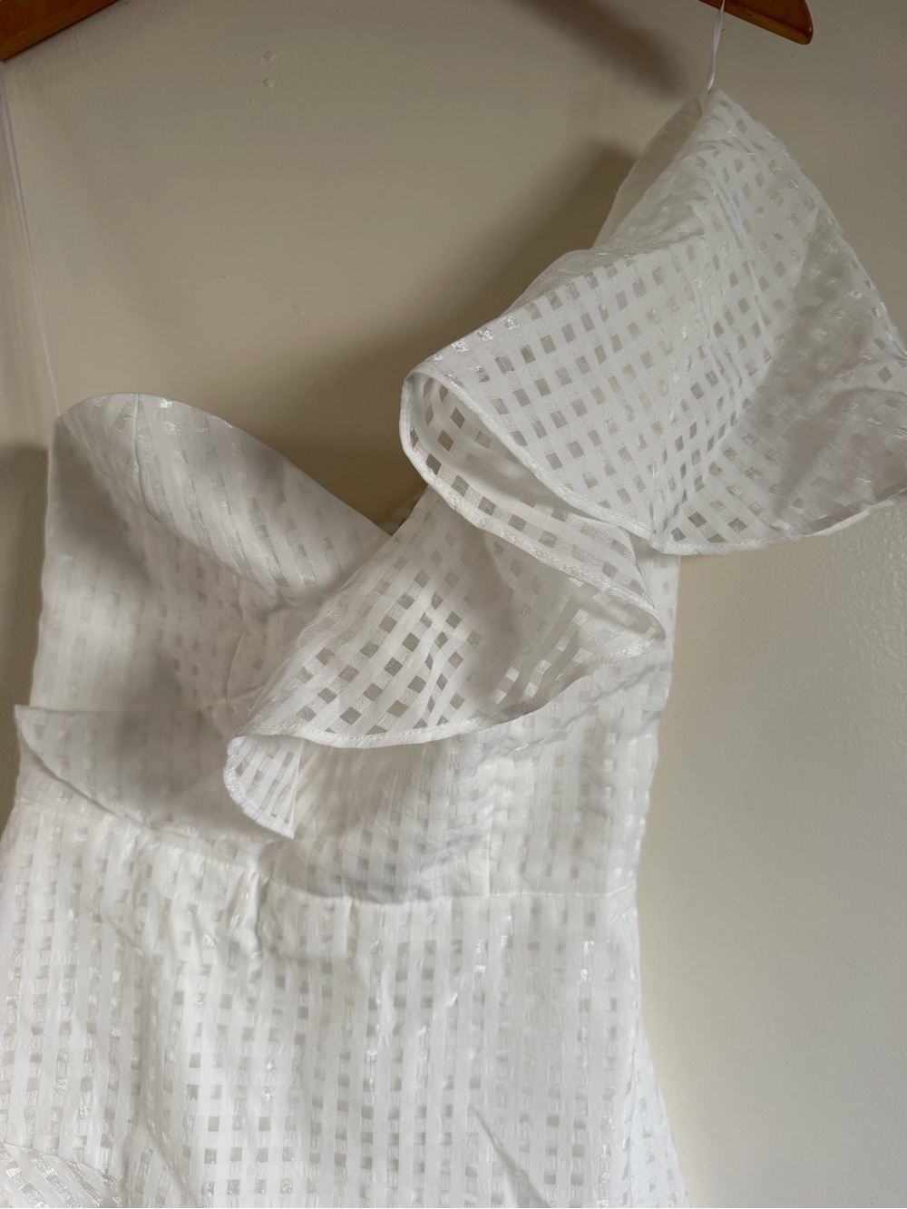 Amanda Uprichard White One-Shoulder Ruffle Mini - Picture 2 of 8